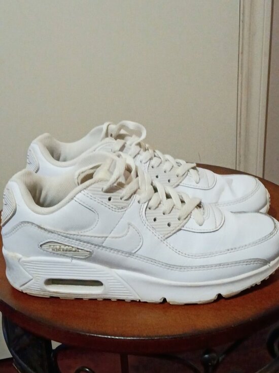Nike Other - Nike Air Max 90 White Low Top Leather Sneaker Youth Kids Size 6Y CD6864-100
